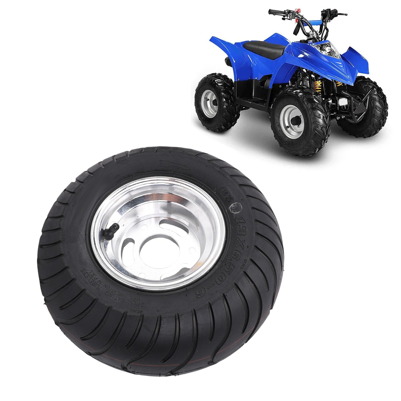 Ausla Opony Bezdętkowe 13x6.50-6, Opony Próżniowe 6 Cali z solidną strukturą Warstwy i Ulepszonymi Właściwościami Trakcyjnymi na Barkach do ATV, UTV, Wózka, Gokarta, Traktora