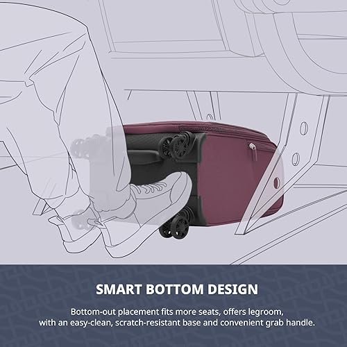 Miniatura 3 de Verage Carry On Underseat Luggage with Wheels & USB Port, Wheeled Spinner Bag Carry-on Luggages for Airlines, Lightweight Suitcase Men Women, Pilots