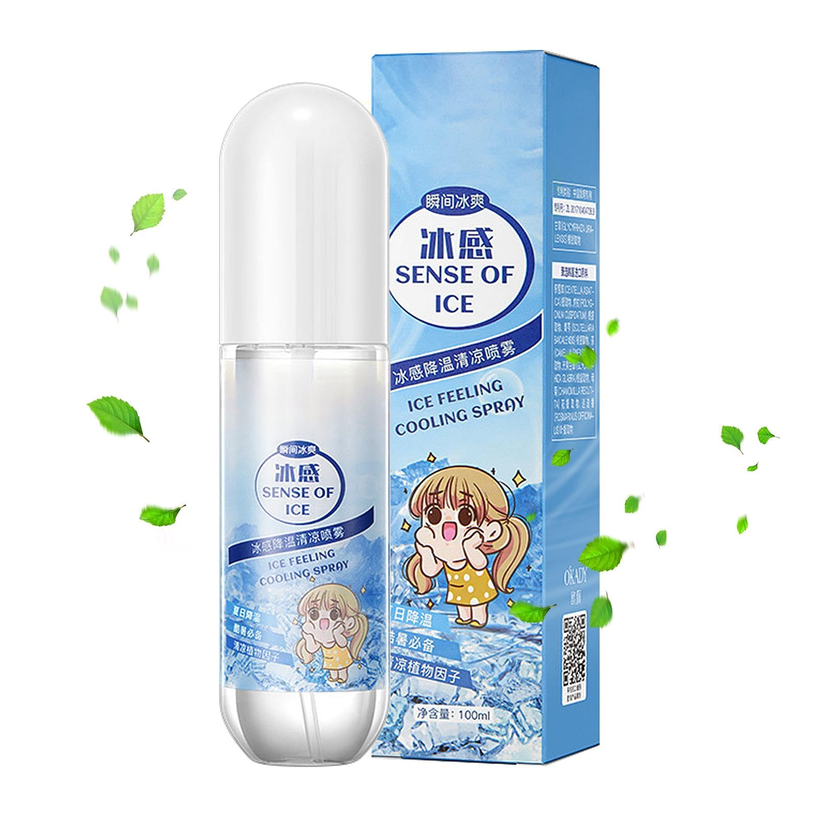 Erfrischungsspray Für Heiße Tage – 100 Ml, Für Kleidung | Sofortige Kühlung Bei Hitzewallungen & Sommerhitze | Mit Natürlichen Extrakten