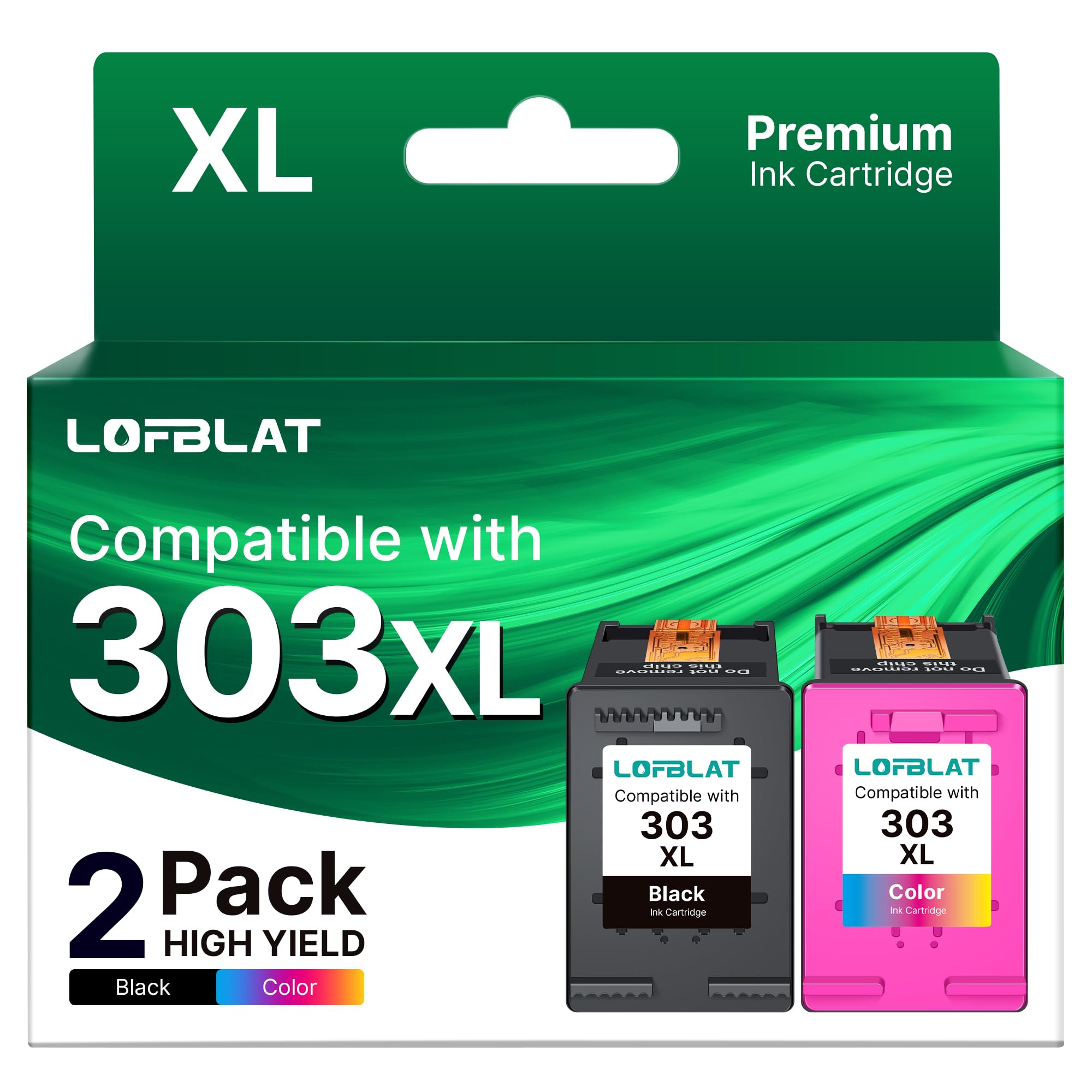 LOFBLAT 303 303XL Multipack Druckerpatronen Kompatibel für HP 303 Druckerpatronen Multipack für HP Envy Inspire 7900 Patronen für HP Envy 7200 7830 6230 6232 6220 6234 7130 7134 (2er-Pack)