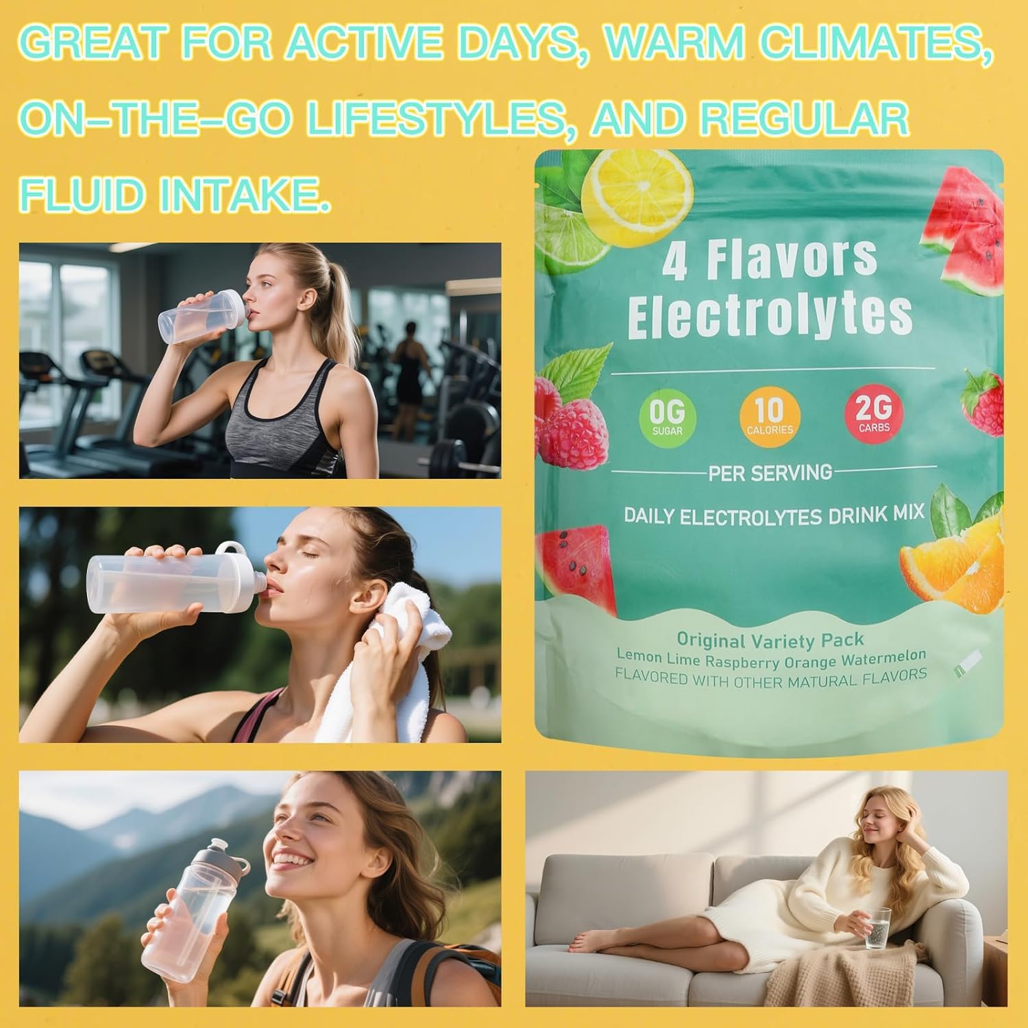 Mélange en poudre électrolytique Hydratation & Récupération | Compatible céto, sans gluten, végétalien, sans OGM, soutien quotidien