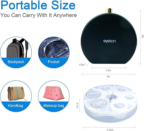 Miniatura 4 de Estuche para lentes de contacto  Caja de almacenamiento portátil premium para contactos oculares  Funda de contacto definitiva para tres pares