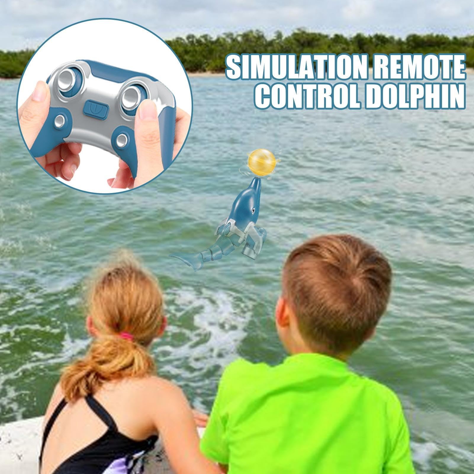 Vasca da bagno piscina RC Giocattoli, Telecomando Delfino Giocattolo,Giocattoli impermeabili per piscina RC Dolphin | acqua di controllo multidirezionale Delfino ad alta simulazione