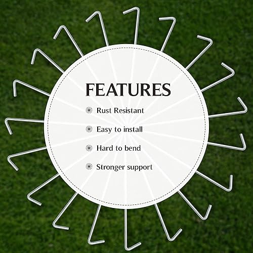 Miniatura 2 de 20 clavijas de tienda de campaña de 7 pulgadas con gancho, varilla hexagonal, clavos para jardín, camping, para lanzar tiendas, toldos