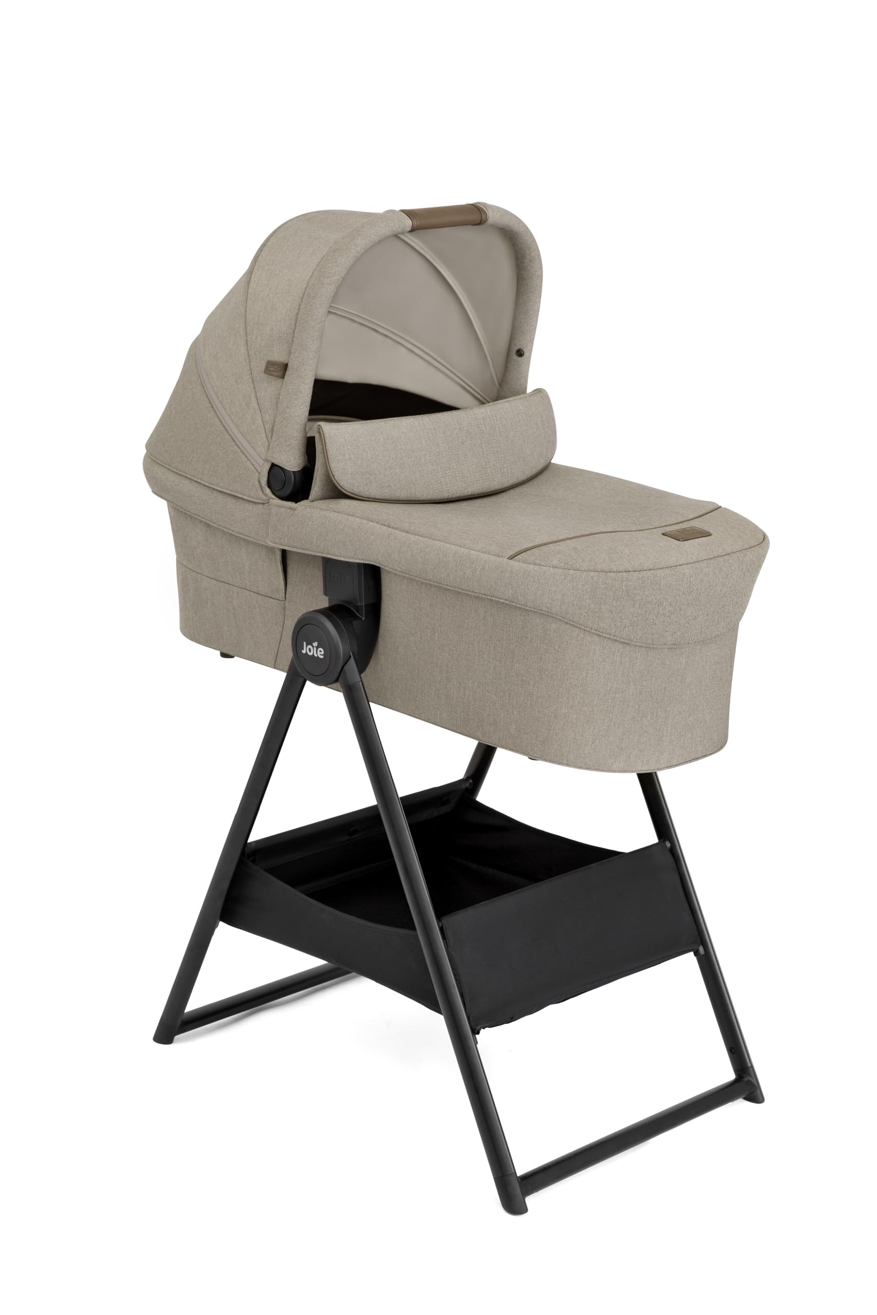 Joie Tragetaschen-Ständer – Kompakt zusammenklappbar, leichtes Gestell (2,86 kg) mit leicht zugänglichem Korb, kompatibel Tragetaschen & Babyschalen, Keine Adapter nötig, Black