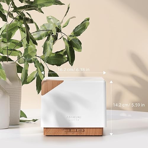 Vista 8 de ASAKUKI Smart WiFi Essential Oil Aromatherapy Diffuser, Easy Connect with Alexa and Google Home Phone App Voice Control 700 ml Ultrasonic Diffuser