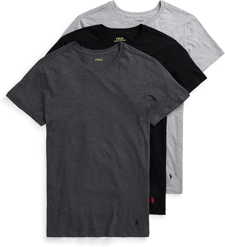 remera para hombre, paquete de 3, camisas clásicas de cuello redondo de algodón para hombre, que absorben la humedad, (larga, grande y alta)