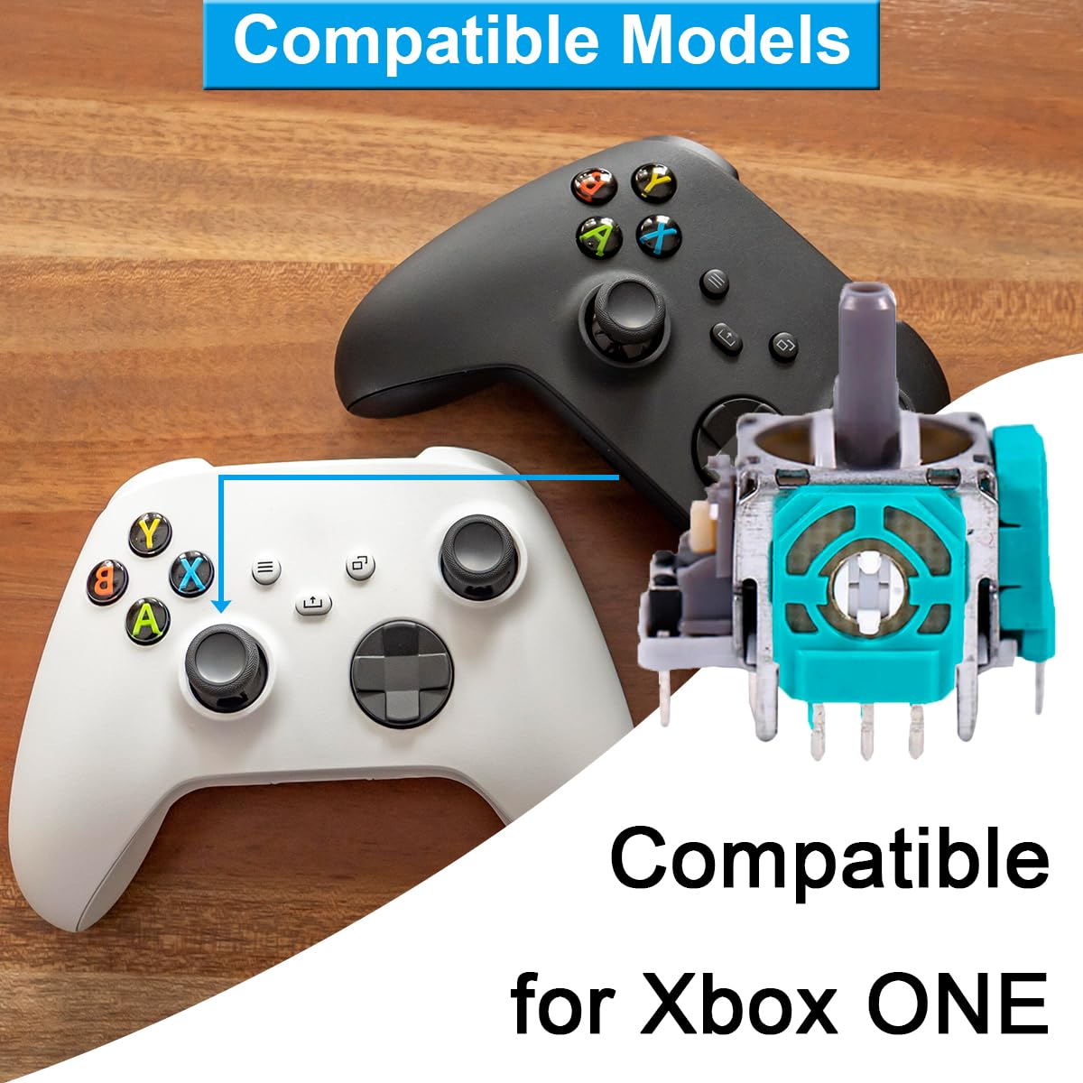 ZHUROUPU Joystick analógico de repuesto para Xbox One Controller, 3D Thumbstick Módulo Repalcement para Xbox one Controller, Drift dañado Joystick con Kit de reparación destornillador (4Pcs)