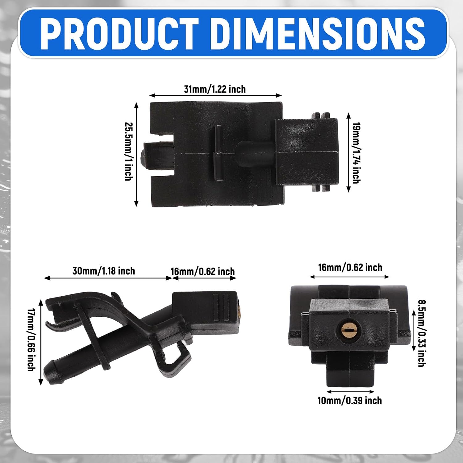 XIHIRCD Front Windshield Washer Nozzles Kit