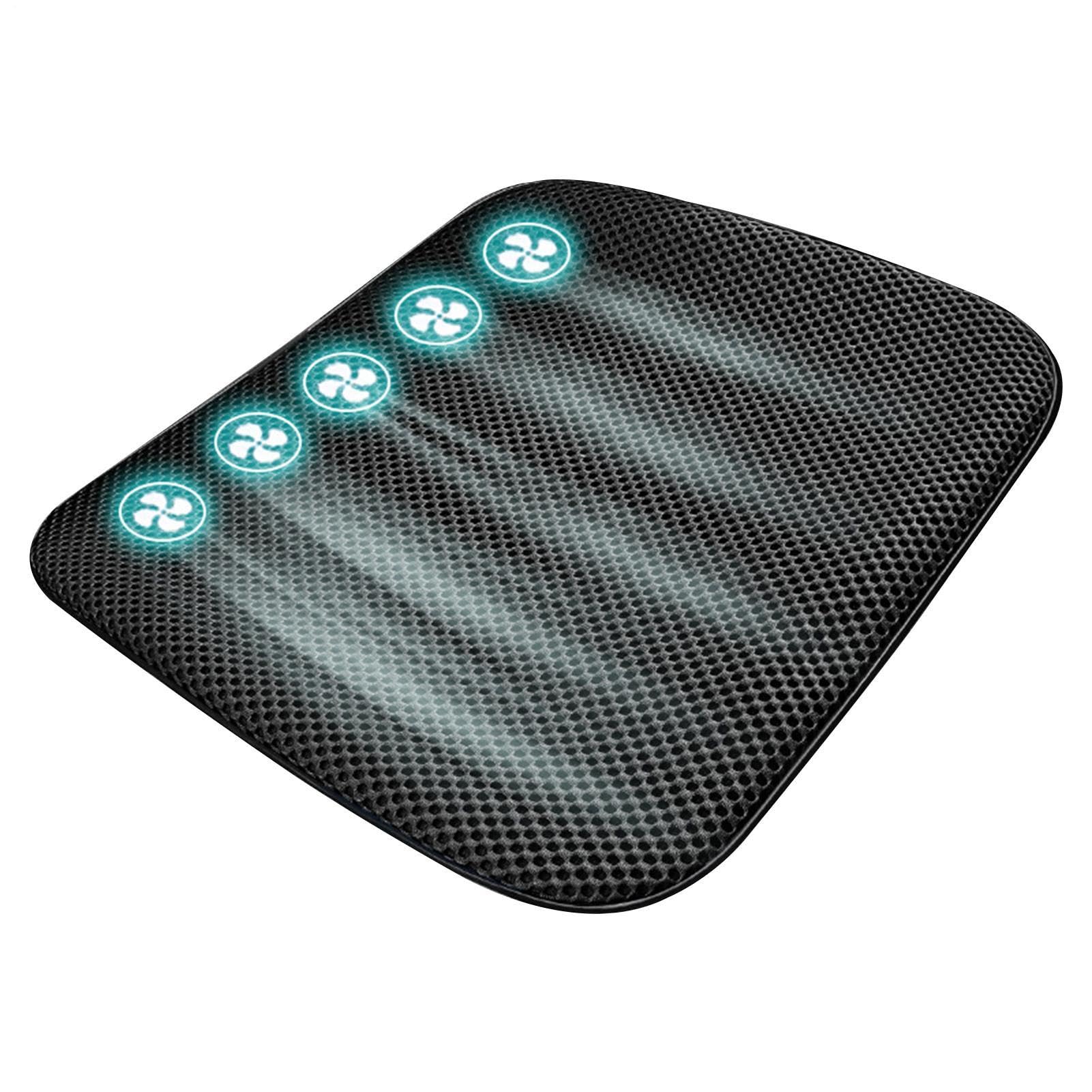 Cuscino del sedile con raffreddamento USB - Cuscino del sedile ventilato per auto, raffreddamento a 5 ventole e design traspirante per l'estate | Flusso d'aria regolabile a 3 velocità, tappetino unive