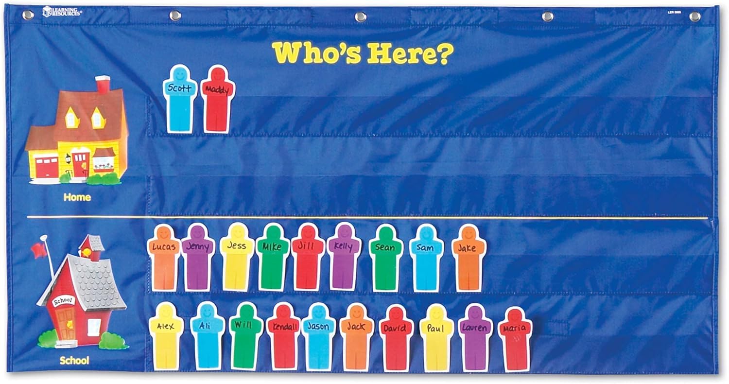 Learning Resources Helping Hands Pocket Chart, Classroom Organization, Teacher Accessories, 36 Cards, Ages 5+