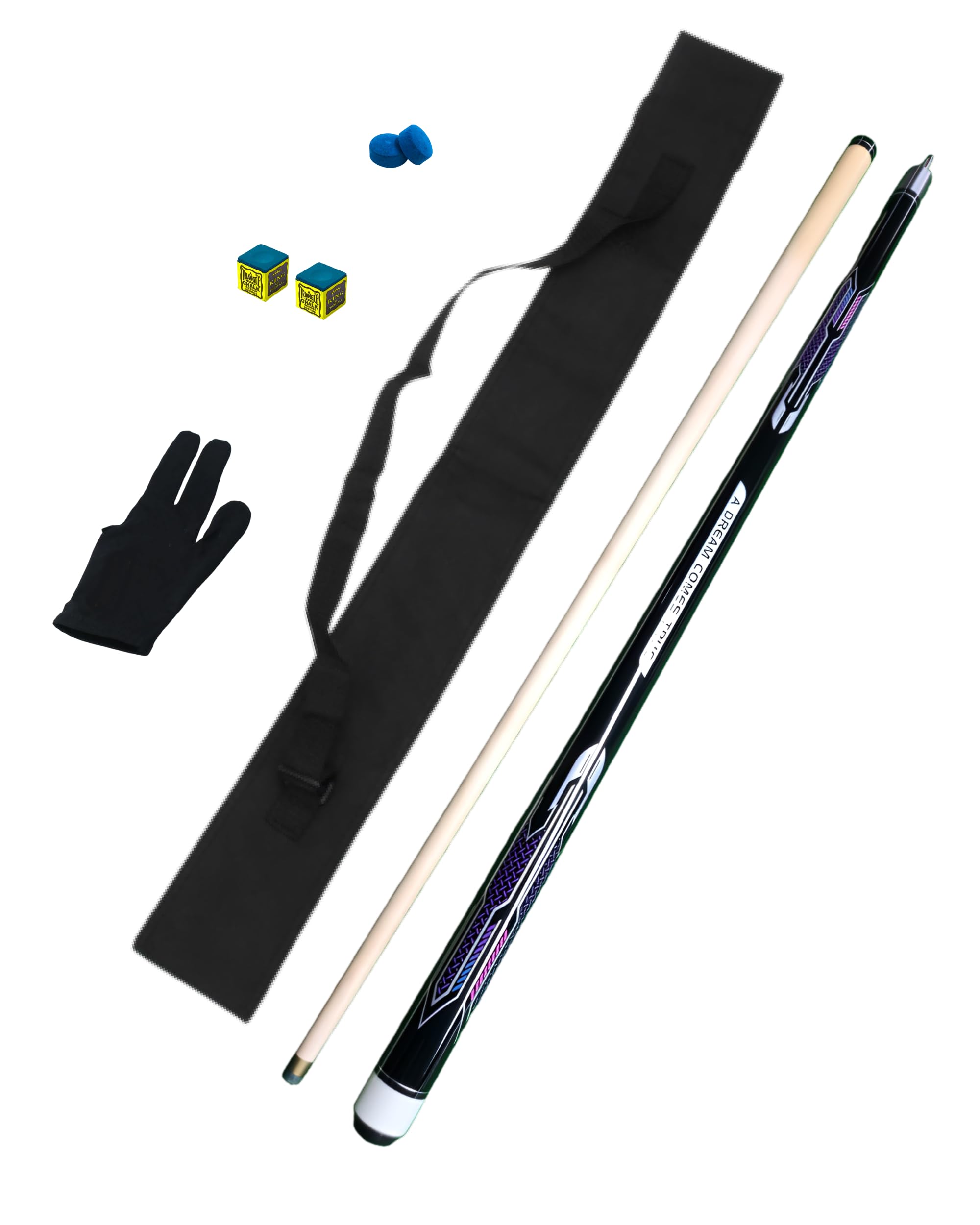 JBB Pool & Snooker Cue Stick Set, 10.5mm Tip, 2-Piece Cue with Billiards Accessories-image-40