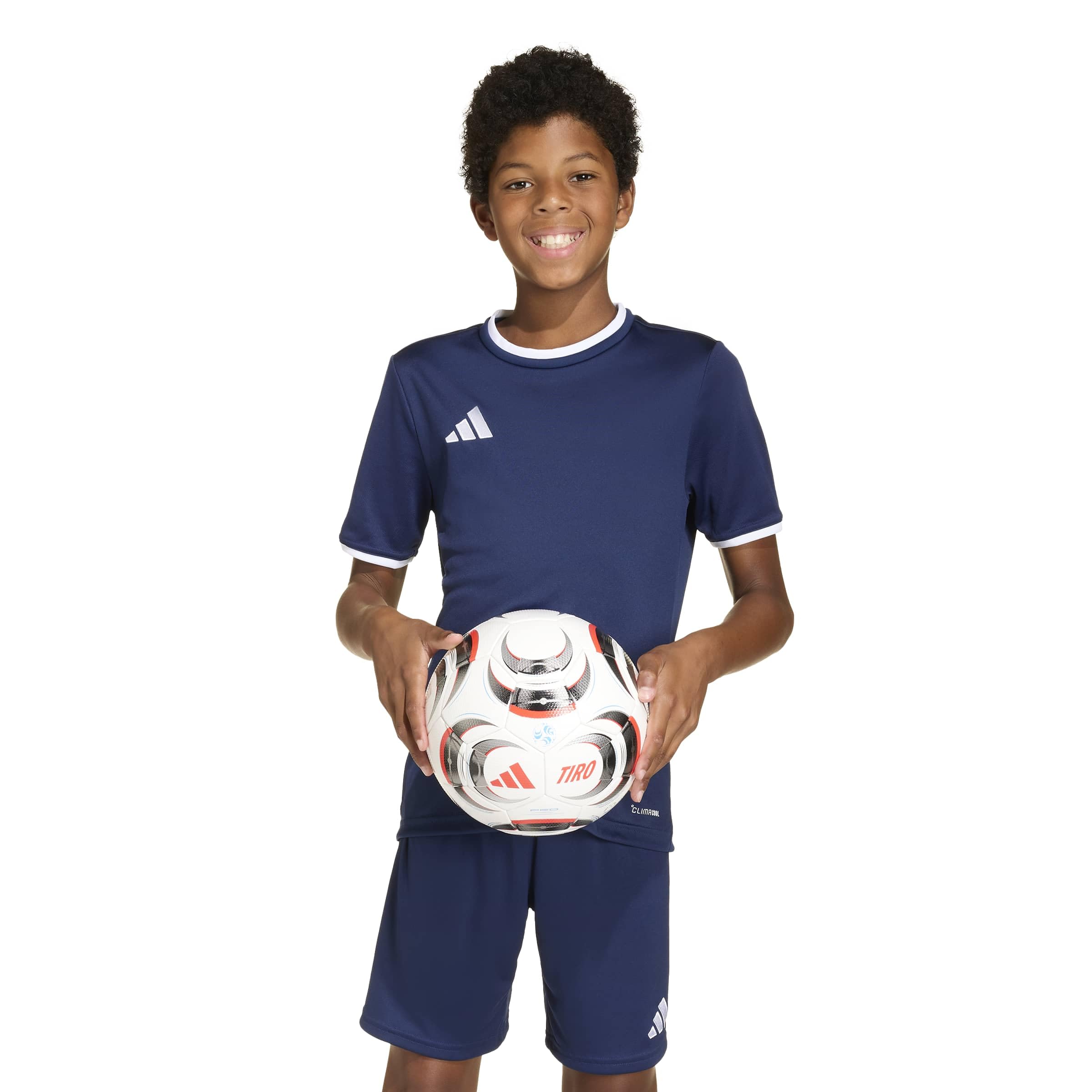 adidas Junior Football Entrada 26 Tee, Navy, Size 3-4 Years