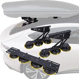 SYDSZ Suction Cup Roof Racks Used for Sports Cars, Sedans, Hatchback Cars for Cars Without Rails Like Tesla Model 3/Model Y/Honda Accord/Civic/Audi A1-A8/Porsche Panamera 911/Toyota Camry/Corolla Rear
