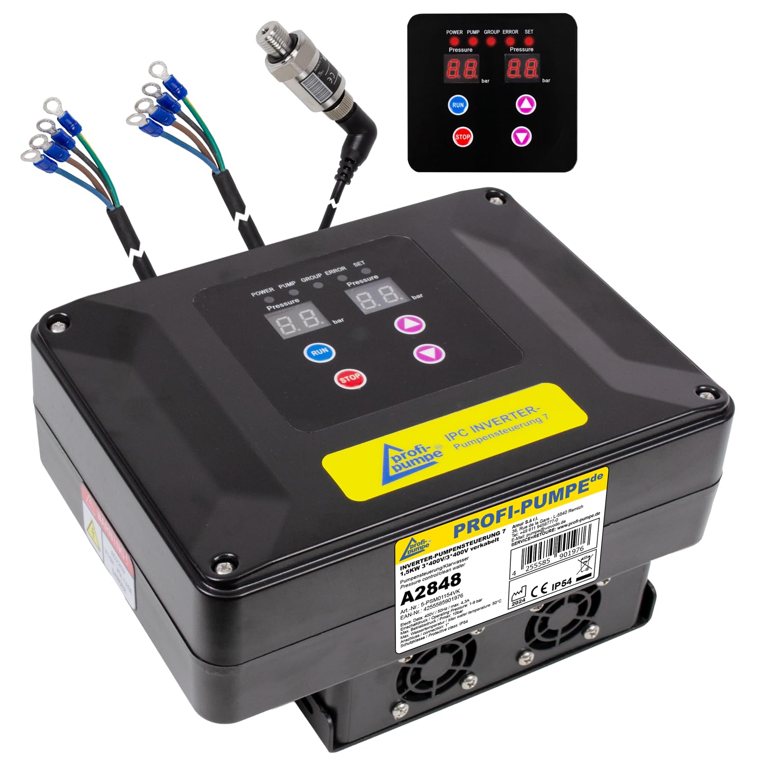 CONTROLADOR DE BOMBA INVERTER PRESSOSTATO Cableado Presostato Controlador automático Monitor de flujo para bomba de pozo de bomba de agua doméstica