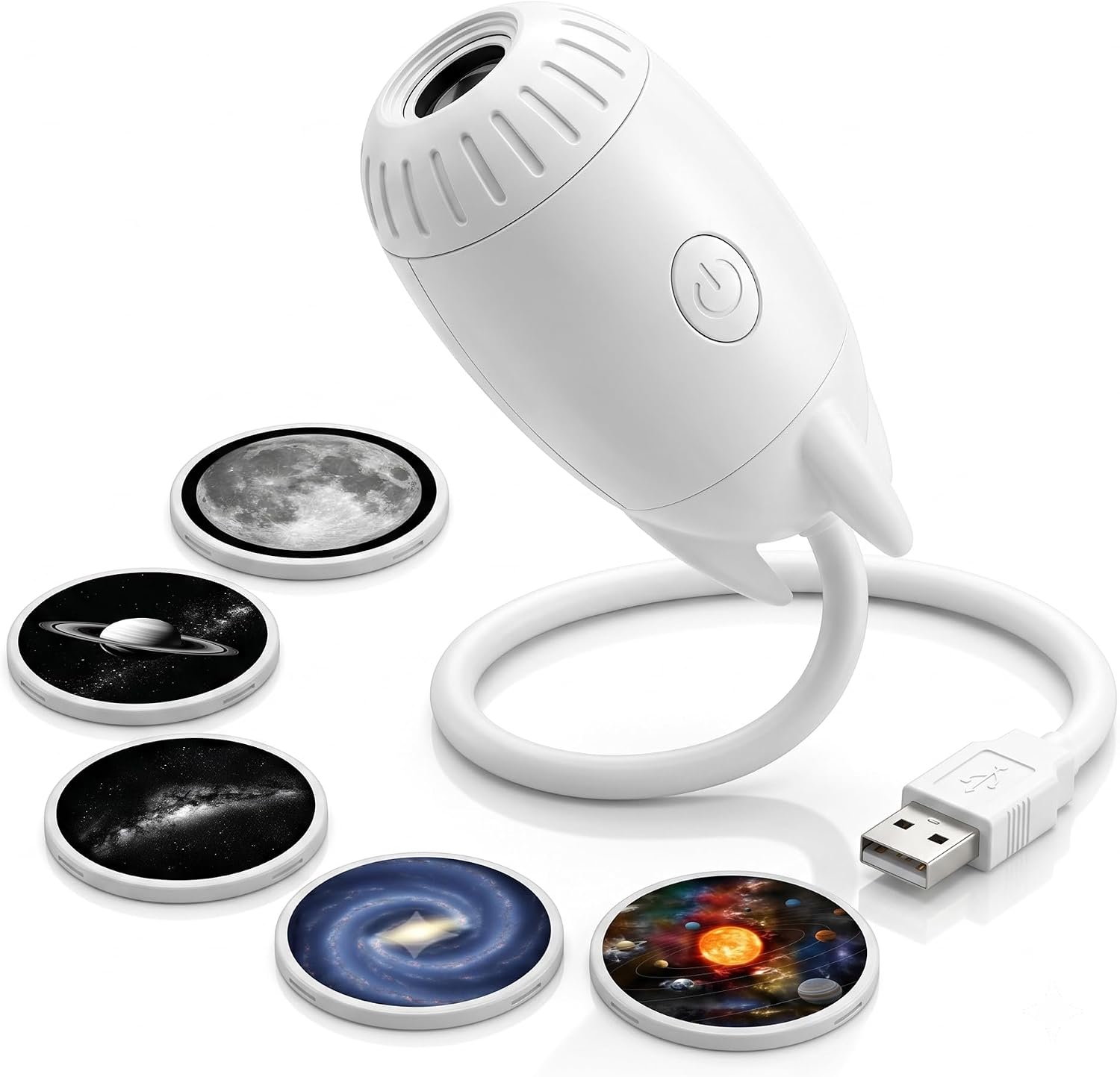 2-in-1 Galaxy Projector Night Light,USB Star Projector with Adjustable Brightness,Mini LED Wall Projection Lamp,360° Rotation Mini Galaxy Light Projector for Bedroom Ceiling Wall Room Deco