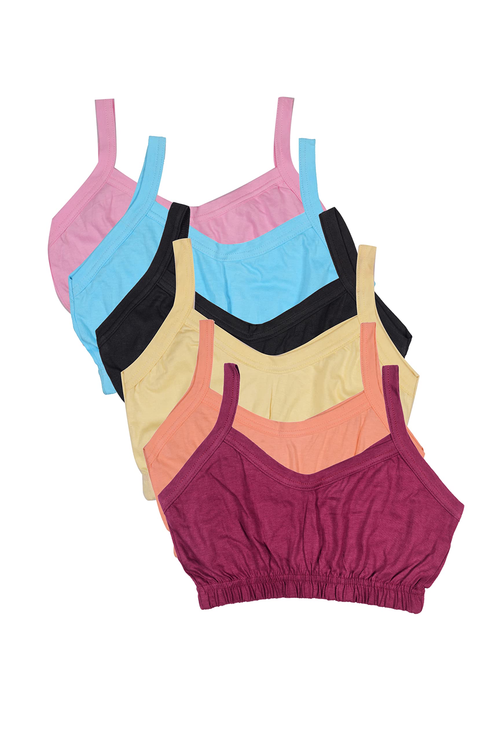 Our Little MunkeeCotton Girls Half Comfortable Slips/Camisoles (Pack of 6)