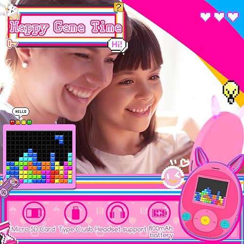 Miniatura 6 de Reproductor MP3 de 64 GB para niños, reproductor de MP3 para niños con Bluetooth, altavoz, juegos, grabadora, luces de oído, sonidos relajantes,