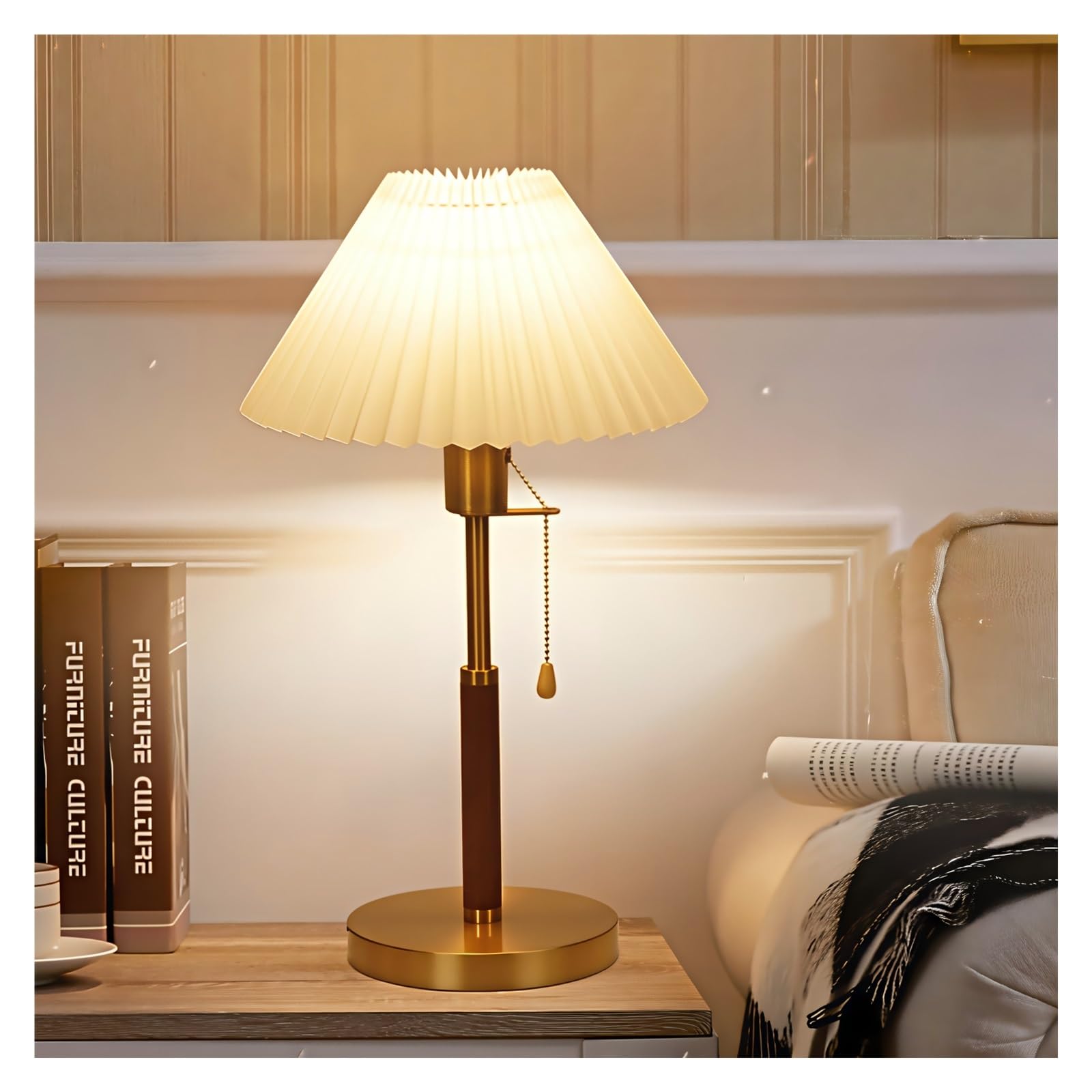 Mesa de Metal Moderna con Pantalla de Papel de arroz, iluminación de cabecera de Escritorio Ajustable y amigable para la Vista para Oficina, mesita de Noche de Dormitorio | Lámpara de Trabajo