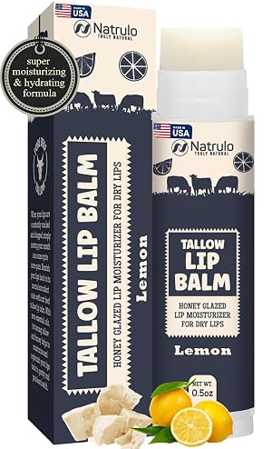 Beef Tallow Lip Balm Natural Tallow Beeswax Chapstick Hydrating Moisturizer Grass Fed Bison Tallow Balm Lip Care Soothes