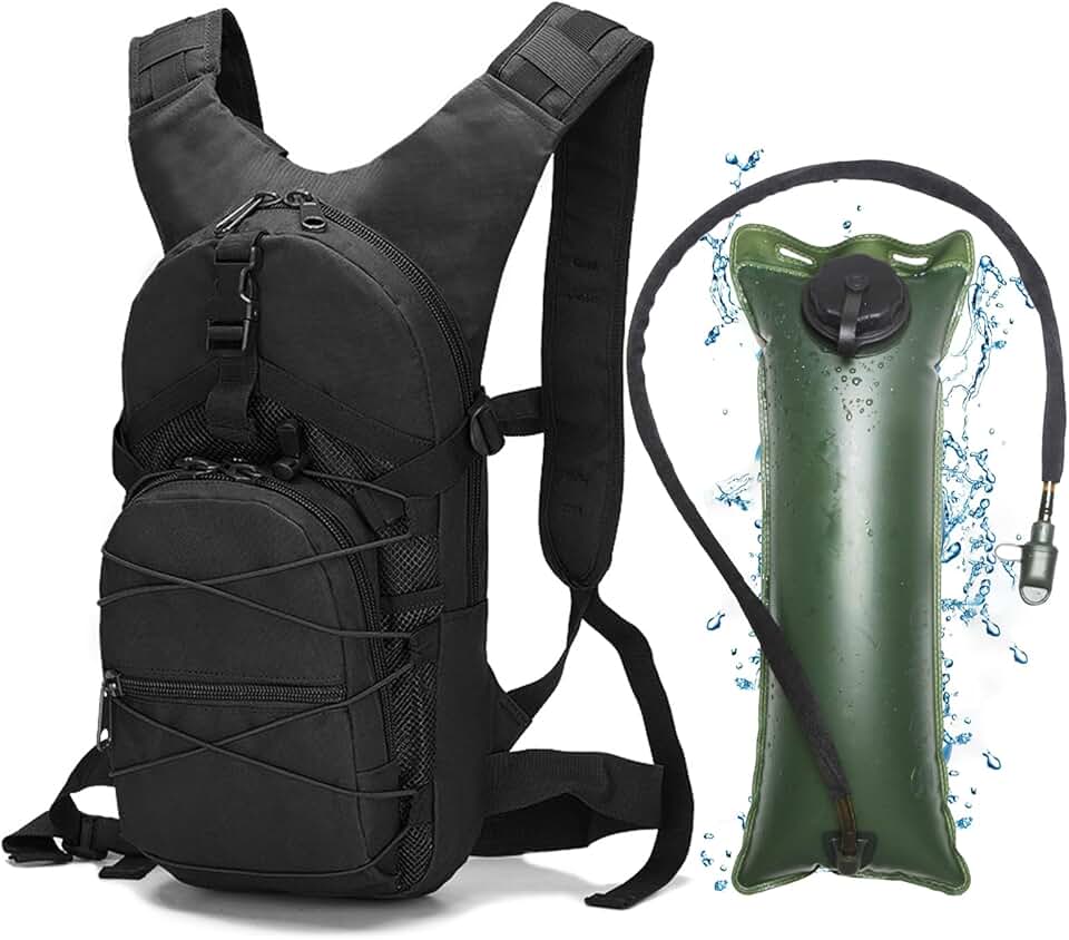 La Mochila táctica RAPIDSKY con Bolsa de Agua de 3 litros, diseño de Gran Capacidad, Unisex, Ideal para Senderismo/Ciclismo/Carrera/Caza.