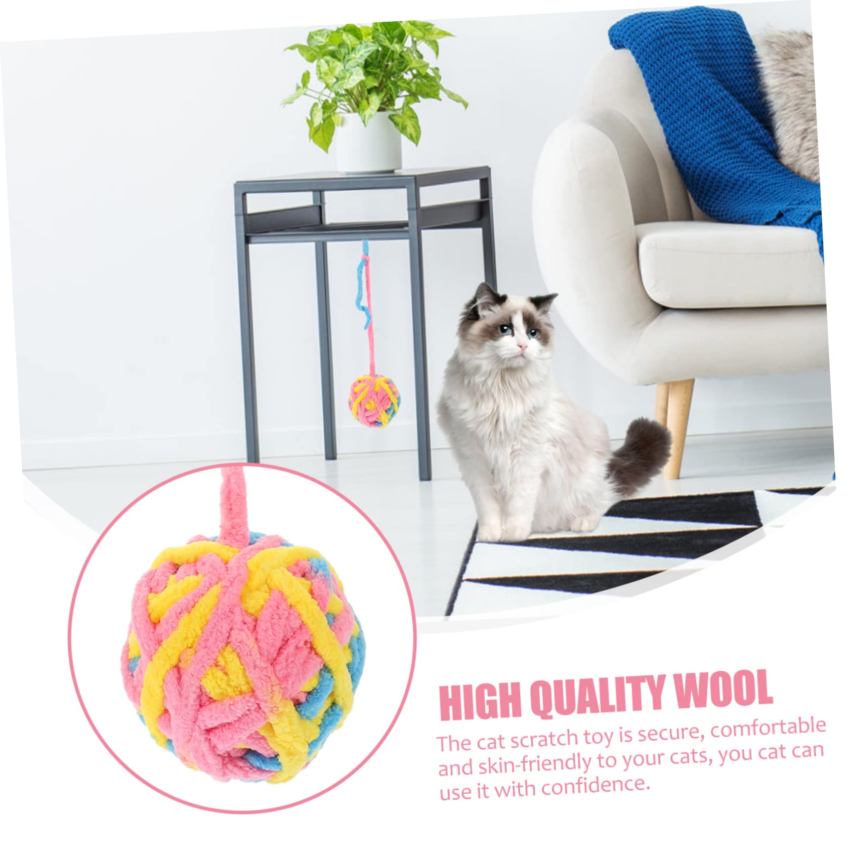 minkissy 20pièces Jouet Griffoir pour Chat Balles Colorées avec Clochettes pour Intérieur Accessoires Ludiques pour Kittens