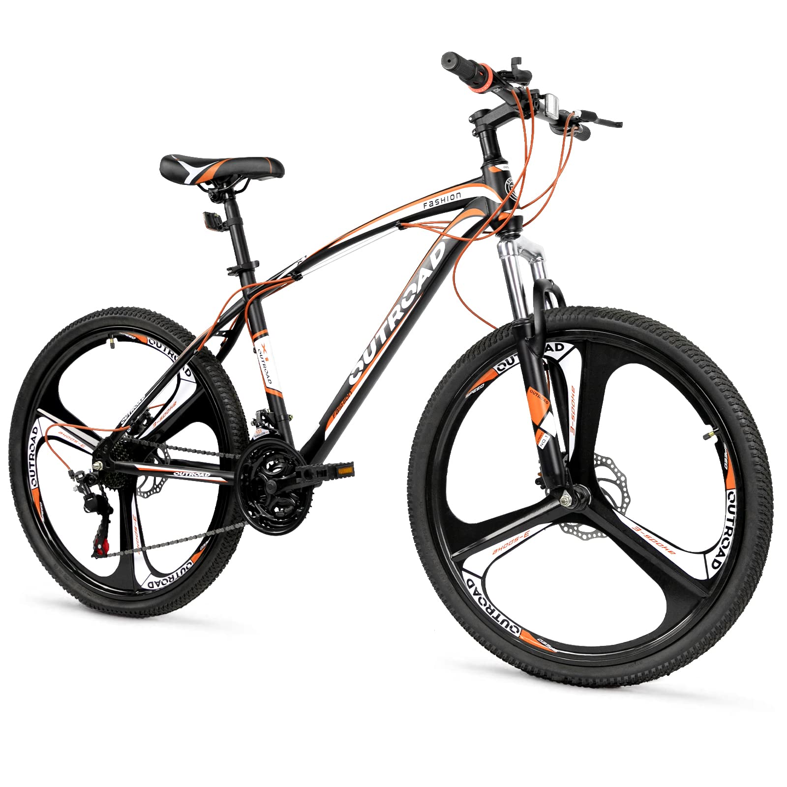 Betterland 26 Inch Mountain Bike, 21-Speed Adult Bicycle with Dual V/Disc Brakes,Front Suspension, High Carbon Steel Frame, with Adjustable Ergonomic Seat Bicycle