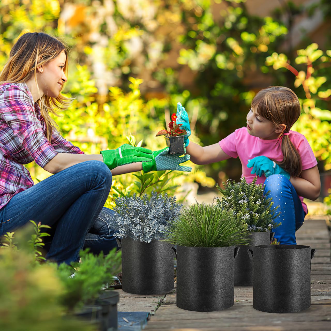 INOOMP 12pièces Sacs De Culture Tissu Non Tissé Épais avec Poignées pour Plantes Pommes De Terre Légumes Intérieur Et Extérieur