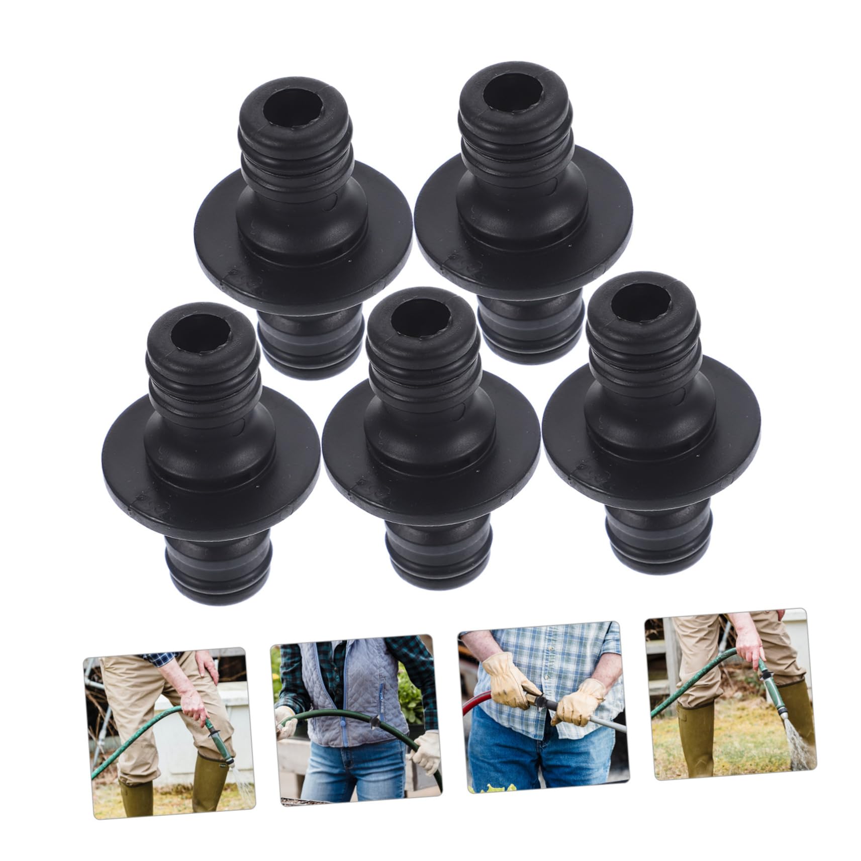 ifundom 4 Set Accessori da Giardino Estensione Irrigazione Connettore Raccordi All'aperto Accessorio Tubo da Giardino Collegamento Rapido del Tubo Plastica Black 25 Pezzi*4