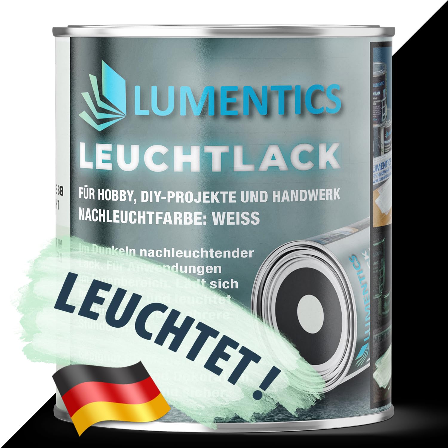 LUMENTICS Vernis lumineux blanc 250 ml – Peinture phosphorescente pour