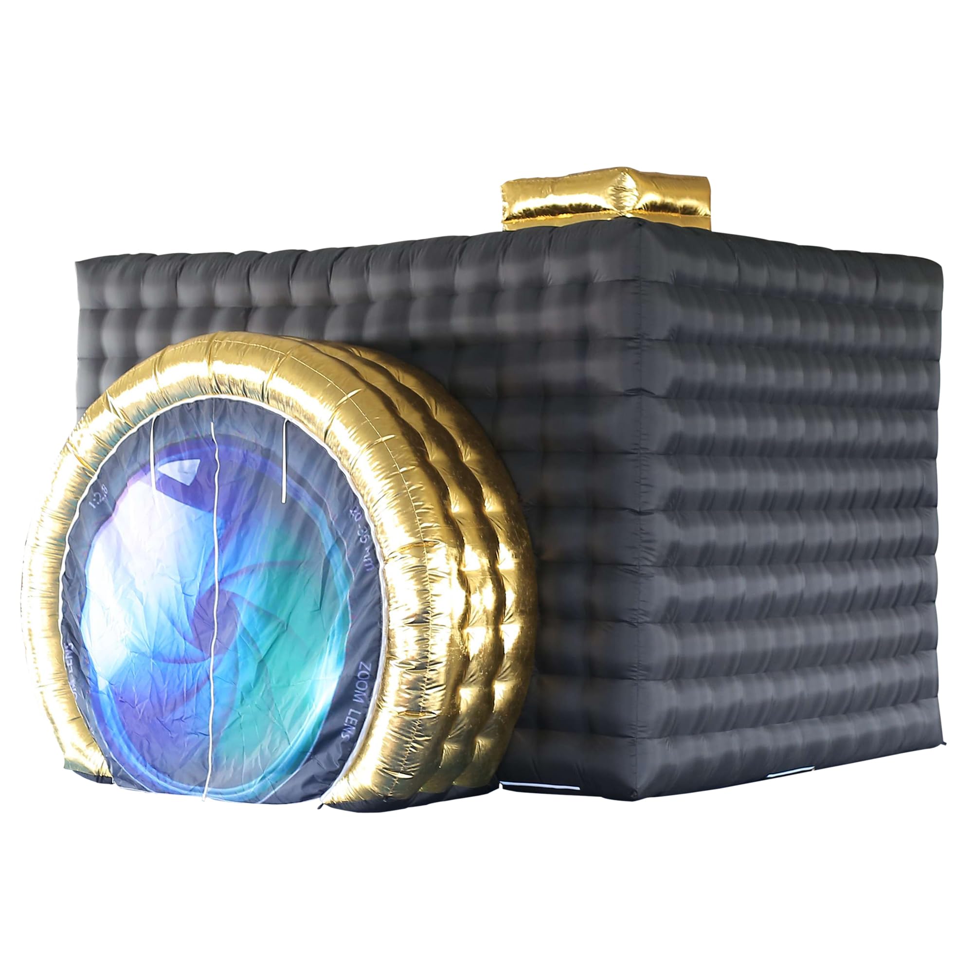 SAYOK Inflatable Photo Booth Enclosure(External Black & Internal White, 11.5x9.2x8.2ft) Camera Shaped Inflatable Cube Tent with Blower, Photo Booth Backdrop for Wedding, Event, Exhibition