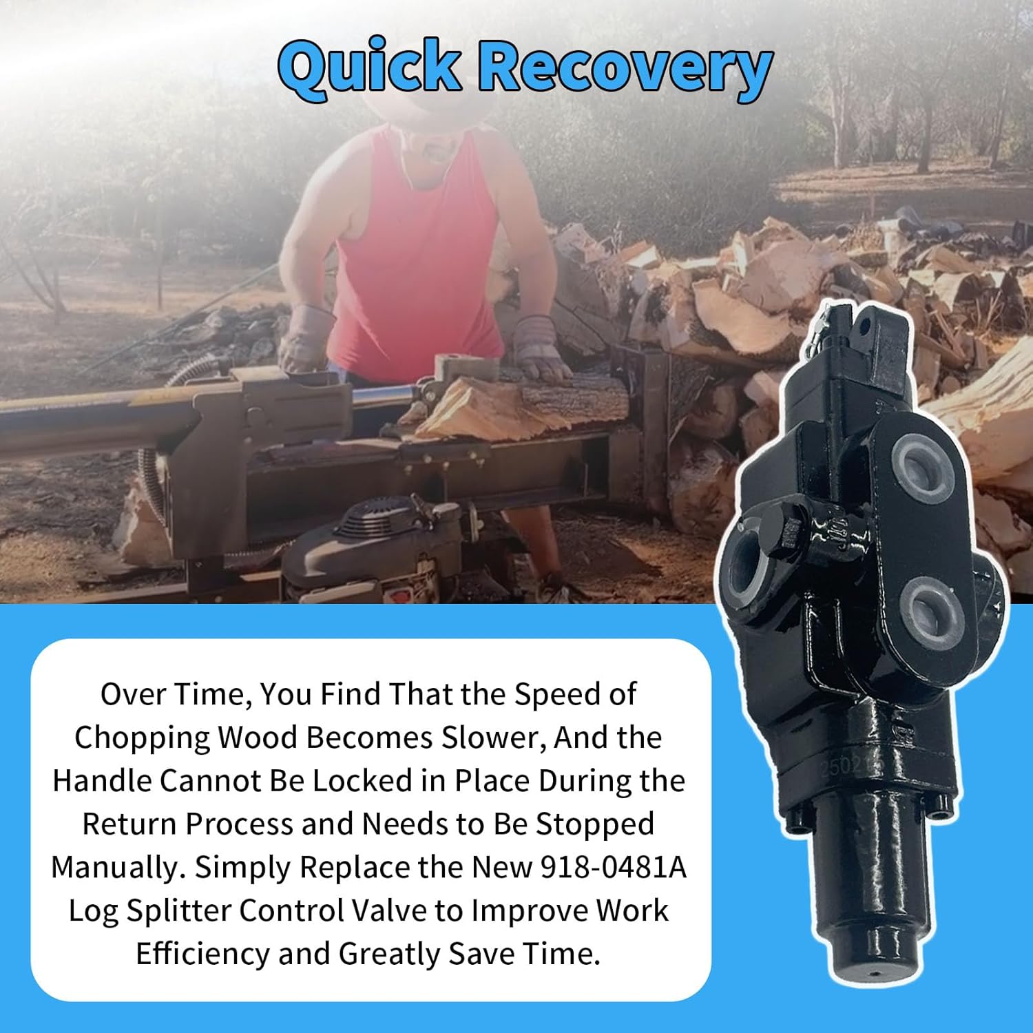 918-0481A Log Splitter Control Valve Compatible with MTD, Cub Cadet, Troy-Bilt etc Log Splitter Replace # 918-0481A, 717-0899, 717-0899-0483, 717-0899-0637, 717-0899-0638