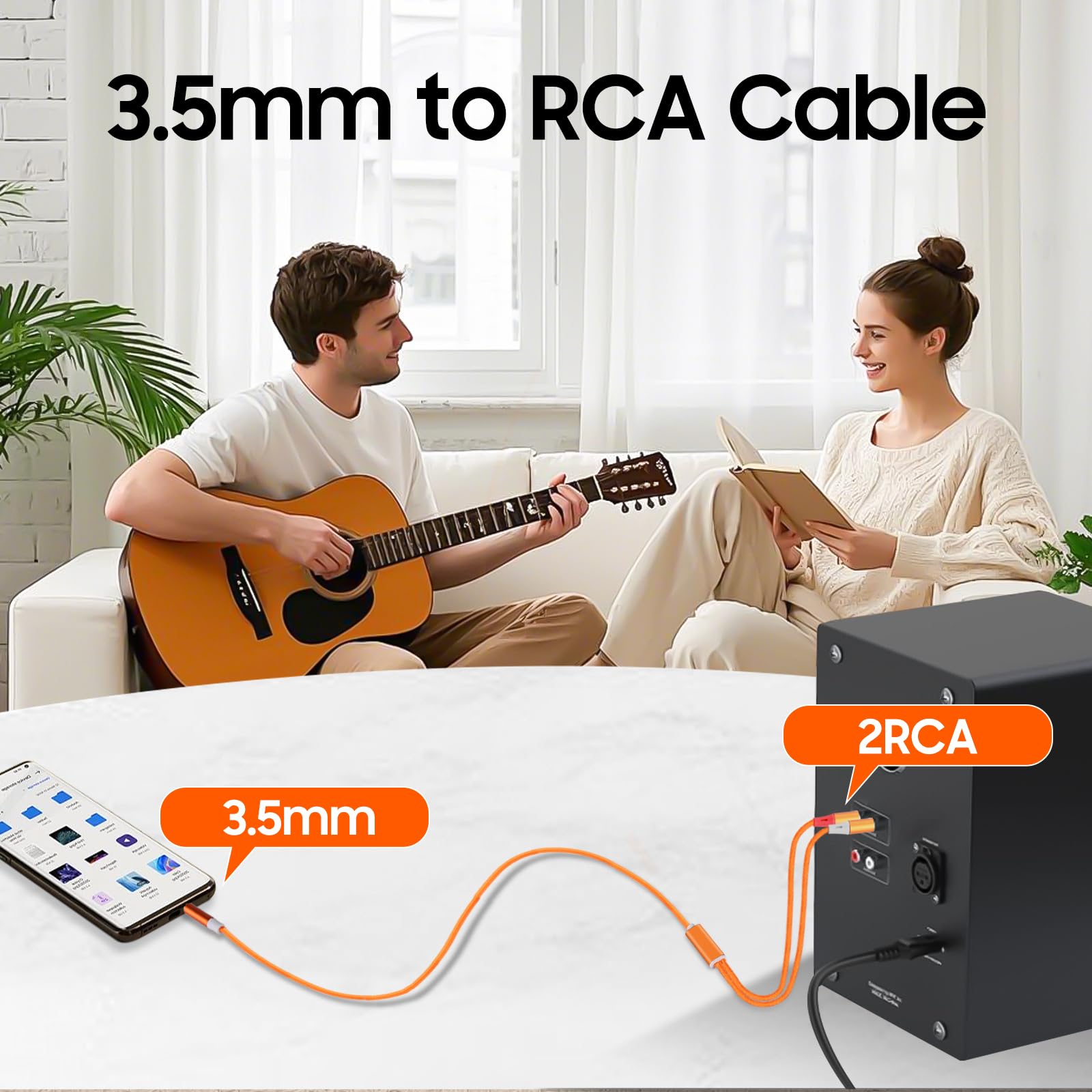 Cavo da 3,5 mm a RCA, cavo da 2 RCA a AUX da 3,5 mm per sistemi HiFi, altoparlanti, lettori MP3, TV, computer, smartphone, home theater, tablet, amplificatori, soundbar, ecc. (confezione da