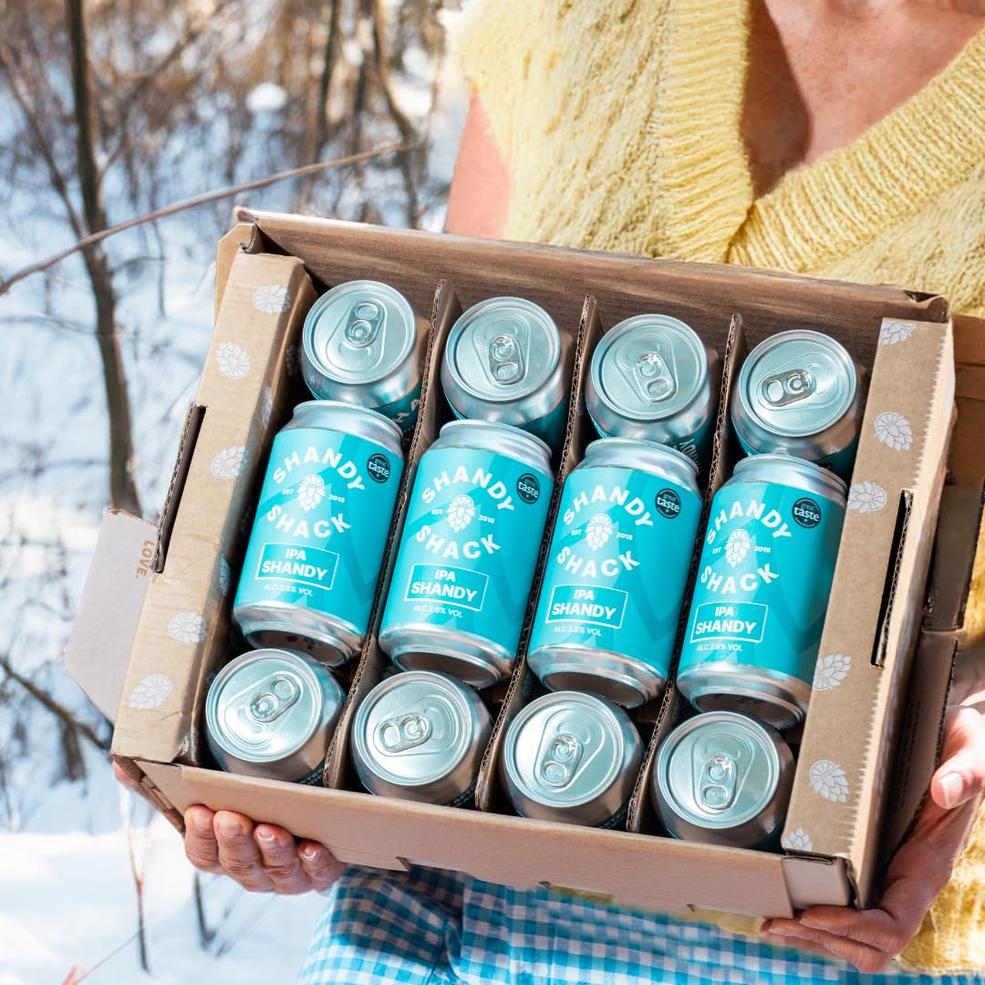 Craft IPA Shandy 12 x 330 cans. Refreshing 2.8% ABV Beer Shandy, Bold Tropical IPA with zesty Lemonade, Lower Alcohol, Certified Gluten-Free & Vegan-Friendly. The Perfect Session Drink