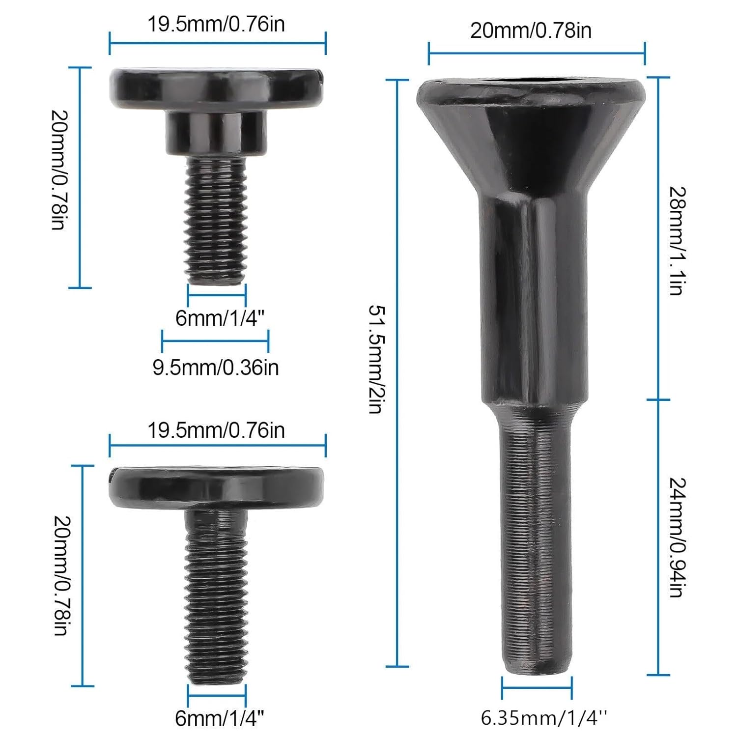 Cut Off Wheel Arbor 6pcs Mounting Mandrel Fit Circular Saw Blade Die Grinder Connecting Rod Adapter
