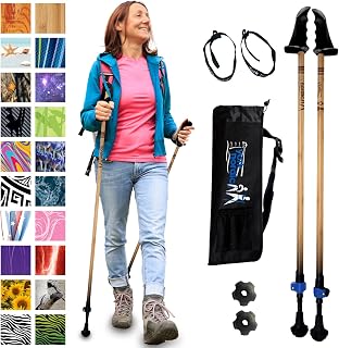 York Nordic Motivator Walking Poles: Patented Stability Grips for Balance & Rehab, Lightweight Adjustable Collapsible Trekking Poles 4'6"-6'2", 230 lbs