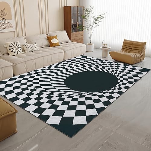 Miniatura 24 de Alfombra retro de los años 80, 2 x 3 pies, coloridas alfombras geométricas para sala de estar, antideslizantes, lavables a máquina, transpirables,