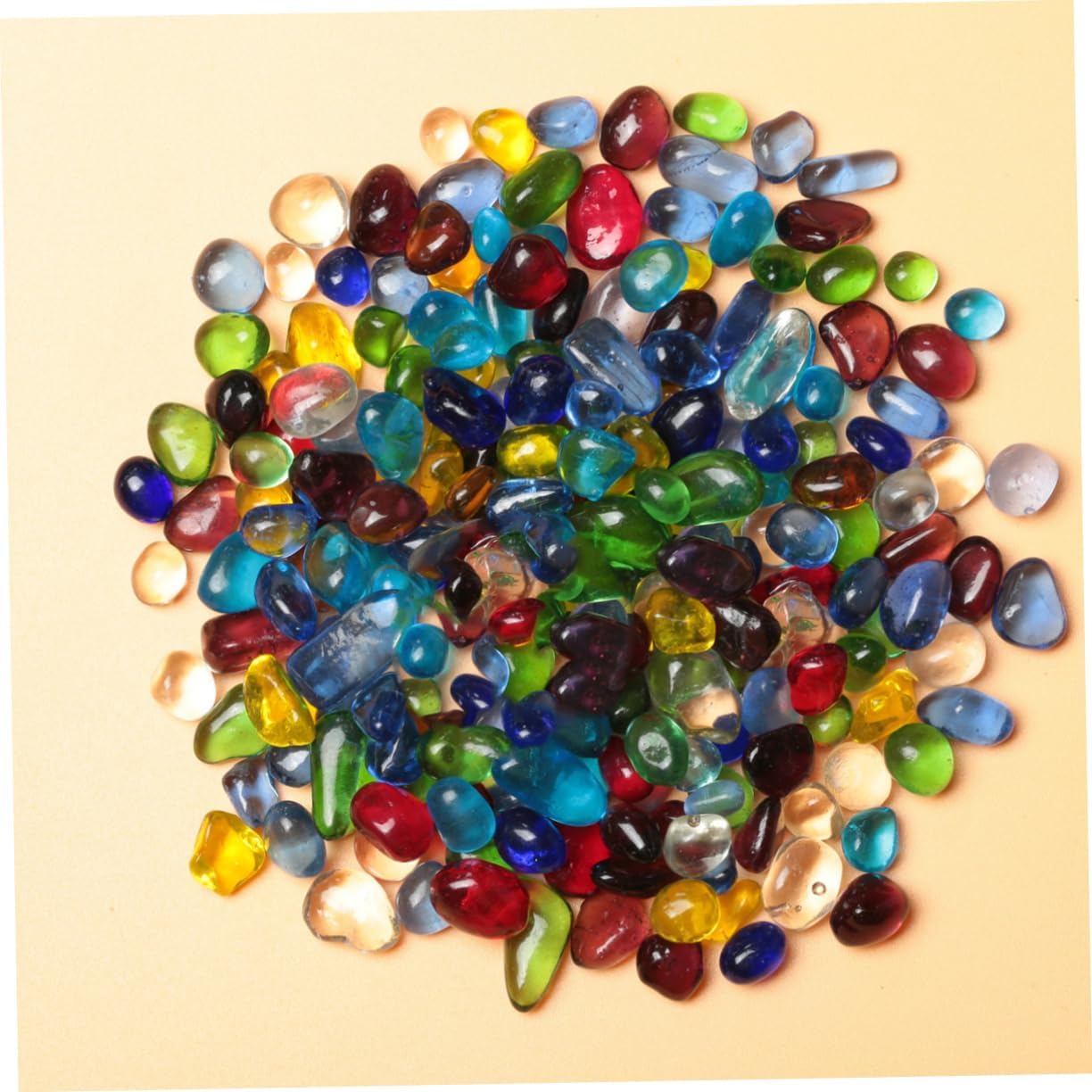 Cabilock 2pcs Glass Gravel Decor Fillers 3-5mm Glazed Stones Aquarium Decoration Fish Tank Ornament Stone Decor