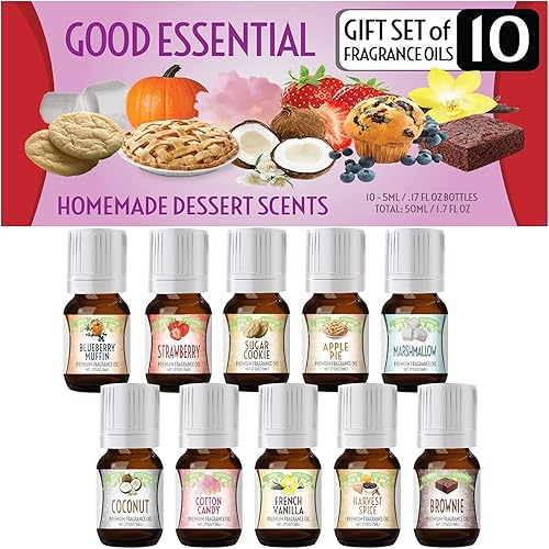 Miniatura 4 de Good Essential Sweet Scents - Juego de aceites aromáticos  Paquete de 10 aceites de regalo navideños a granel para difusores de aromaterapia,