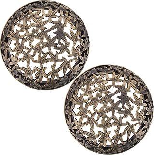 GORGECRAFT 2PCS Candle Cover Topper Scented Alloy Round Jar Candles Lid-Help Shade Sleeves Maple Leaf Antique Cyan Candle Toppers Gifts Accessories for Women Help Jar Candles Melt Burn Evenly Space