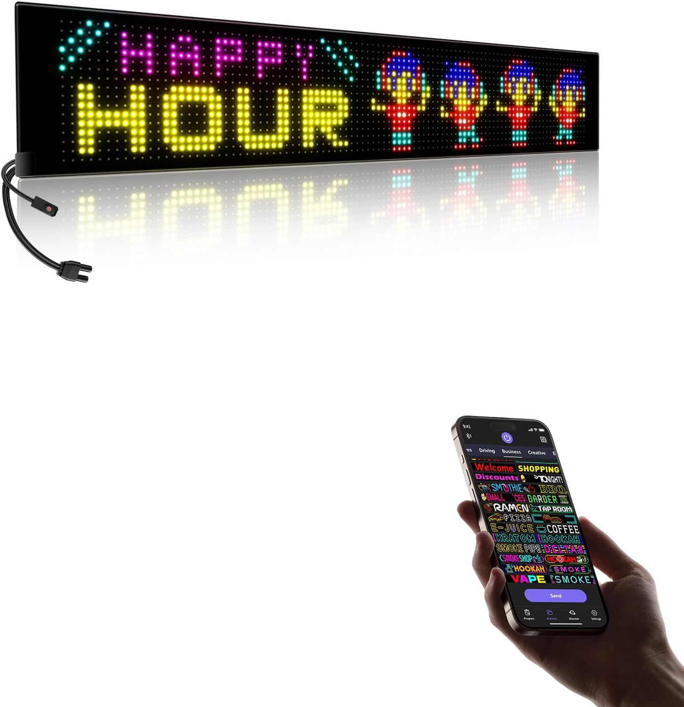 Amazon.com : Large Programmable LED Sign, P10 Resolution Indoor Windows ...