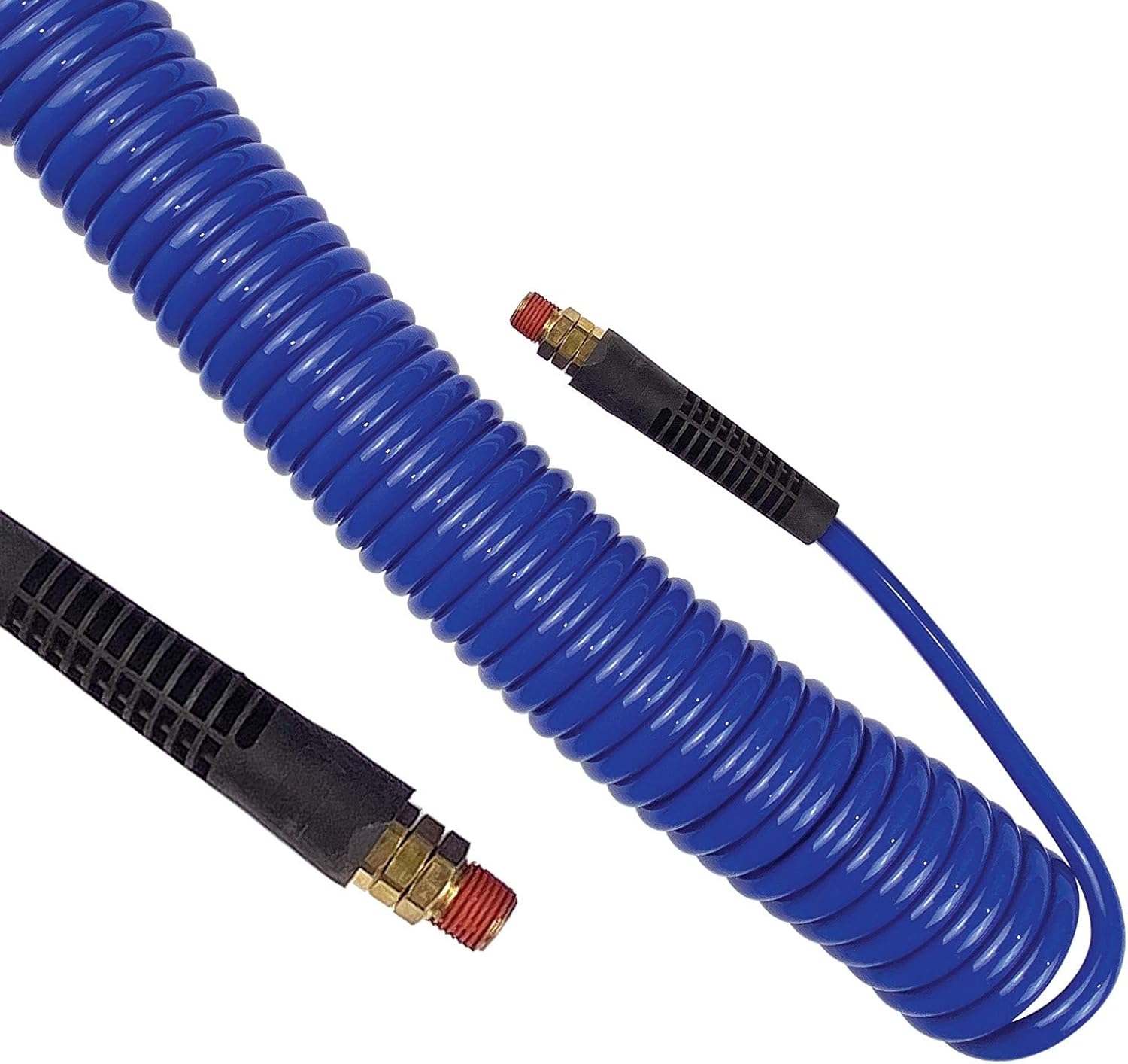 Primefit PUR14025P Polyurethane Recoil Air Hose 1/4" x 25Ft with Field Repairable Swivel Ends