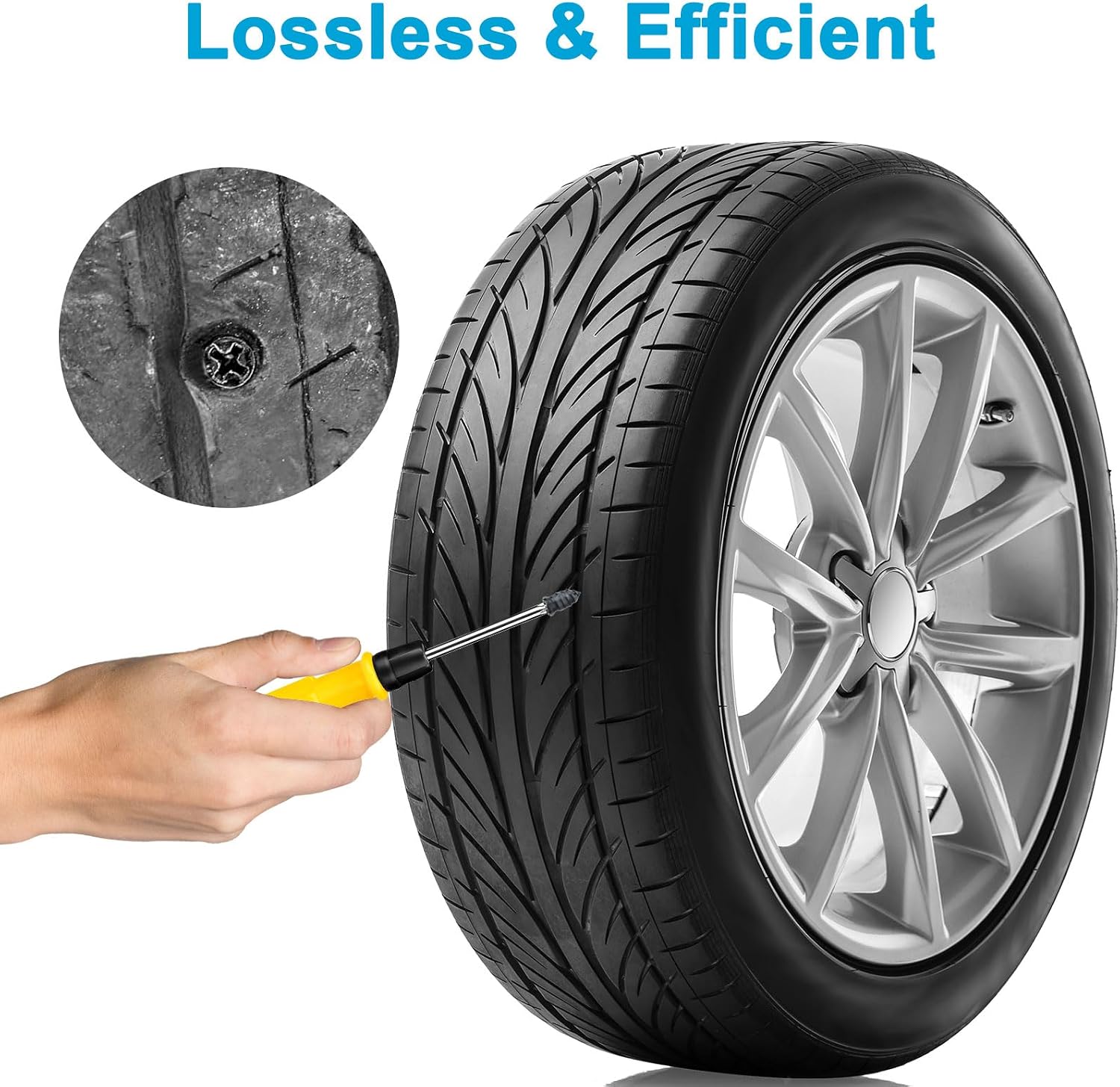 Linkstyle 100PCS Tire Repair Screws, Screw-in Tire Plugs, 2 Screwdrivers