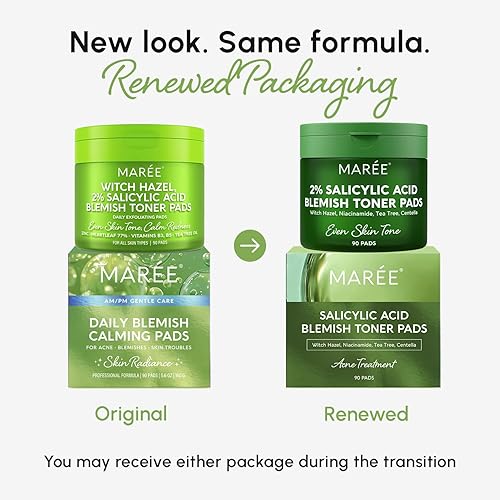 Vista 26 de MAREE Almohadillas de ácido glicólico – Almohadillas de tóner para limpieza facial – Almohadilla exfoliante con aceite de árbol de té, ácido