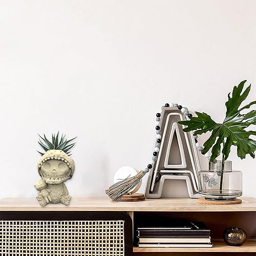 Miniatura 6 de Molde de silicona para macetas de Halloween, diseño de calavera para suculentas, moldes de silicona para resina de arcilla, cemento, yeso,