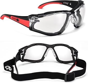 SAFEYEAR Anti Fog Clear Safety Glasses For Work,With Scratch Resistant,UV 400,Impact Resistant.EN166 Certified Protective Goggles- For DIY, Lab Chemistry, Cycling Sports Glasses Three Colors