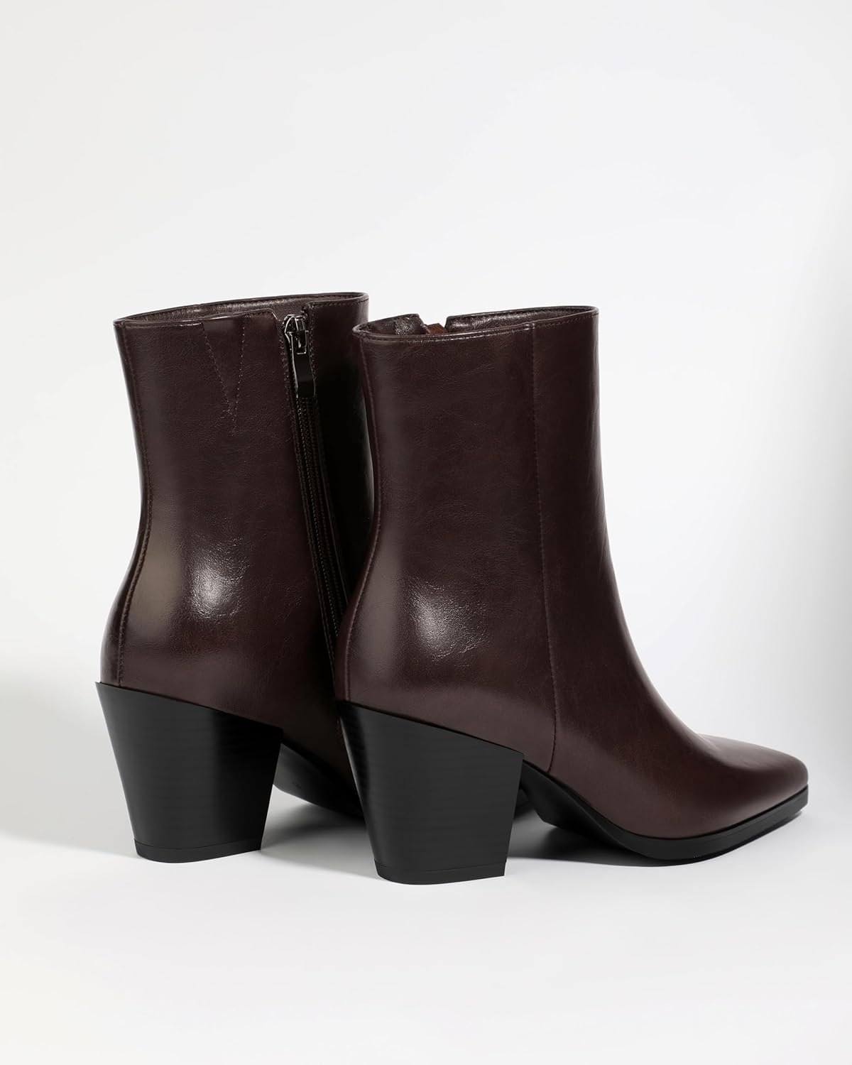 NUMALEO Womens Ankle Boots Chunky Low Heel Pointed Toe Heeled Booties Side Zipper Comfy Fall Winter Boots 2.5" Dress Shoes - Image 6