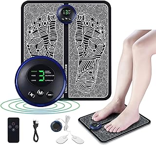 EMS Foot Massager, Foot Spa Massager,LCD Display with 6 Modes 9 Intensities,Foot Massagers for Pain Relief and Improve Circulation, Relax Your Foot with Rechargeable Feet Massager