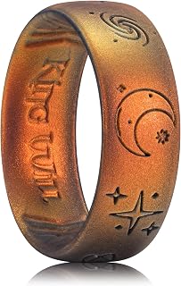 King Will Mens Silicone Wedding Rings Star & Moon Unisex Rubber Wedding Bands