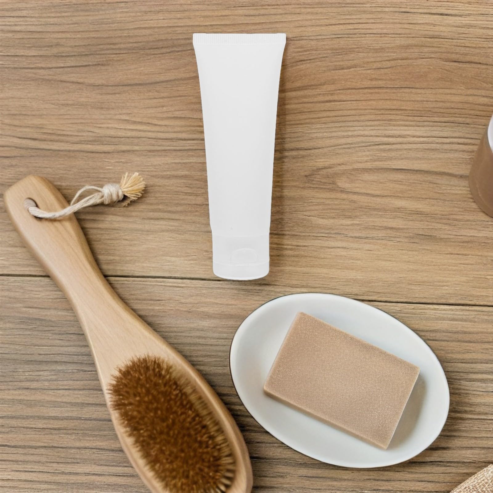 Abaodam Kit 50 Pezzi Contenitori da Viaggio per Lozioni e Dentifricio, Flaconi Morbidi Ricaricabili 50 Ml in Plastica Bianca Leggera per Quotidiano e Viaggi